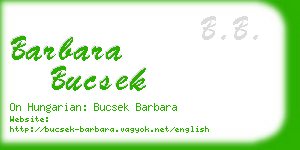 barbara bucsek business card